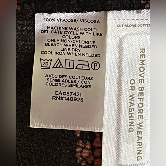 LOFT Dress Size XS Black Red Floral Prairie Midi Western Ruffle NWT - Picture 10 of 10